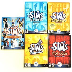 Electronic Arts The Sims Deluxe Edition And 4 Expansion Packs Computer Games